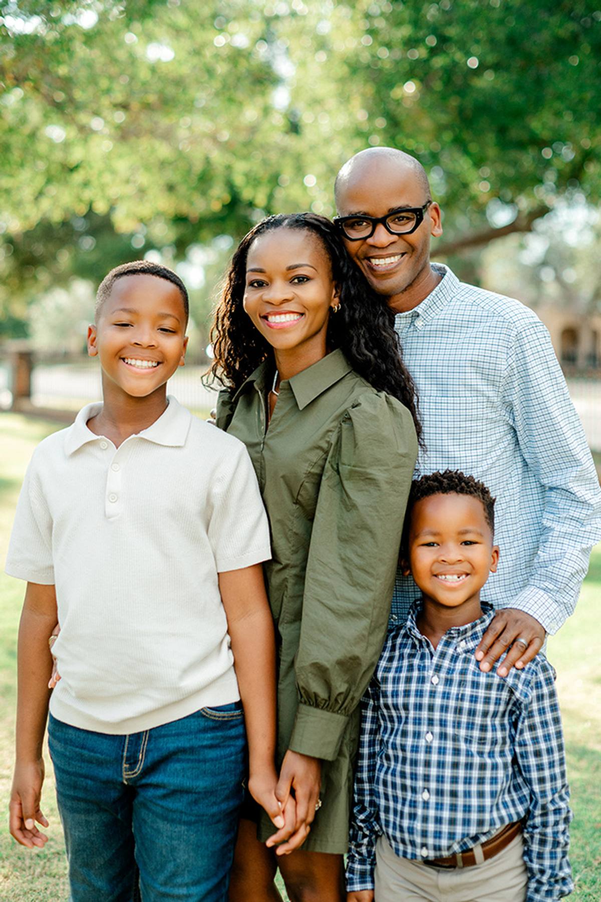 Dr. Bonolo with her husband and two sons