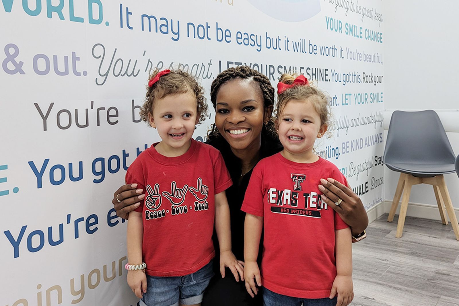 Dr. Bonolo with young patients