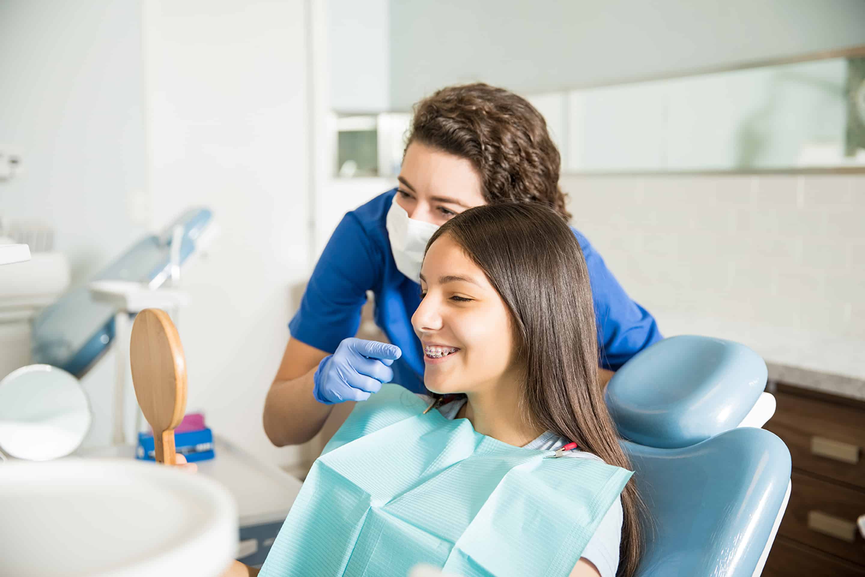 Girl getting early orthodontic treatment in Midland, TX