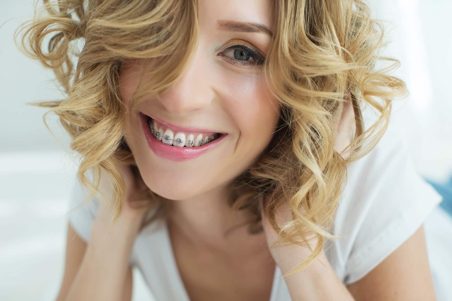 Woman with braces in Midland TX